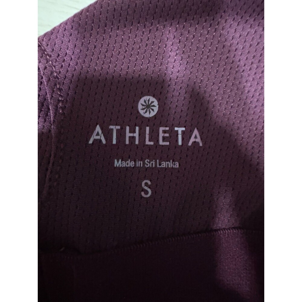 Athleta Purple Mesh Print Ombre Activewear Tank Built-in Bra Workout Top Small - Picture 6 of 8